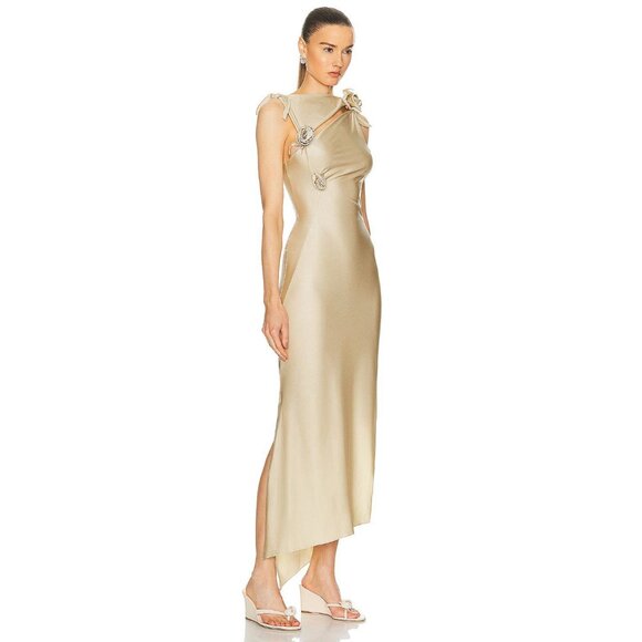 Coperni Gold Asymmetrical Gown with Slit - Picture 3 of 16
